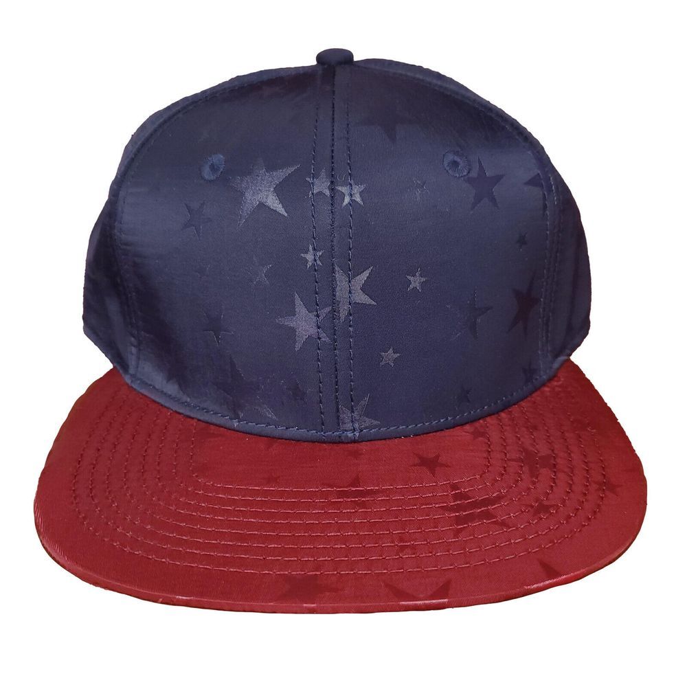 Stars Snapback Hat Cap Americana Fashion Star Woven Fabric Navy Red New